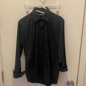Burberry, black button down. Size Large, classic fit.